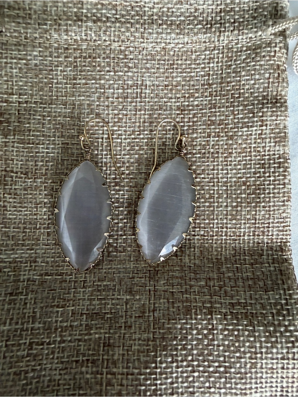 Nordstrom Gold-Tone Earrings with Frosted White Marquise Stones